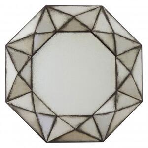 Raze 3D Octagonal Wall Bedroom Mirror In Antique Silver Frame