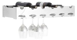 Kurhah Wide 6 Bottles Steel Wine Rack In Silver