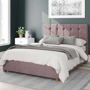 Hepburn Plush Velvet Ottoman Bed Frame Blush (Pink)