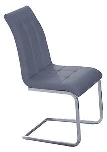 Paris Faux Leather Dining Chair In Grey