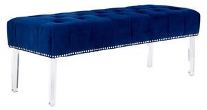 Clarox Upholstered Velvet Dining Bench In Blue