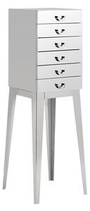 Alluras 6 Drawers Wooden Chest Of Drawers In Silver