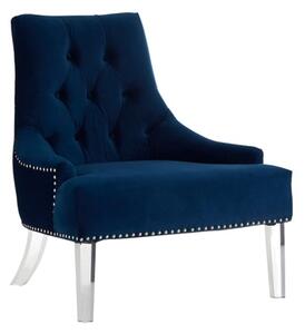 Clarox Button Tufted Fabric Accent Chair In Blue