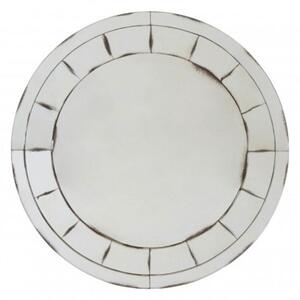 Raze Round Mosaic Effect Wall Mirror In Antique Silver Frame