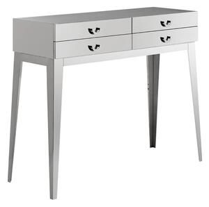 Alluras 4 Drawers Wooden Console Table In Silver