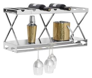 Kurhah 2 Tier 7 Bottles Steel Wine Rack In Silver