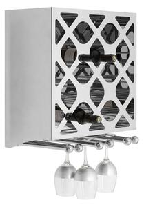 Kurhah 12 Bottles Steel Wine Rack In Silver