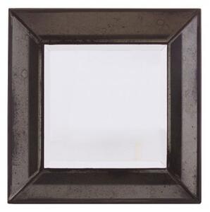 Raze Small Square Bevelled Wall Mirror In Antique Black Frame