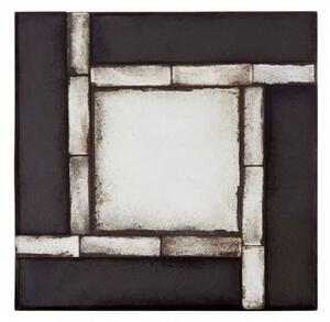 Raze Square Tiled Design Wall Mirror In Antique Black Frame