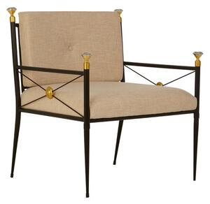 Monora Fabric Accent Chair With Black Metal Frame