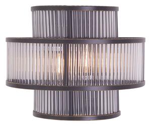 Salas Ribbed Pattern 3 Tier Wall Light In Black