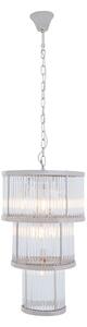 Salas Small Ribbed Pattern 3 Tier Chandelier Light In Nickel