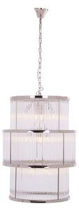 Salas Large Ribbed Pattern 3 Tier Chandelier Light In Nickel