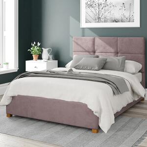 Caine Plush Velvet Ottoman Bed Frame Blush (Pink)