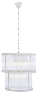 Salas Ribbed Pattern 2 Tier Chandelier Light In Nickel