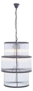 Salas Large Ribbed Pattern 3 Tier Chandelier Light In Black