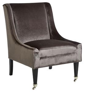 Dowten Upholstered Velvet Accent Chair In Grey