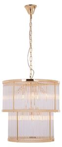 Salas Ribbed Pattern 2 Tier Chandelier Light In Gold