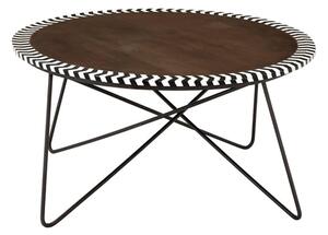 Artok Round Wooden Coffee Table With Black Legs In Natural