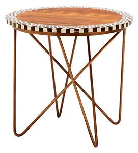 Artok Round Wooden Side Table With Black Legs In Natural