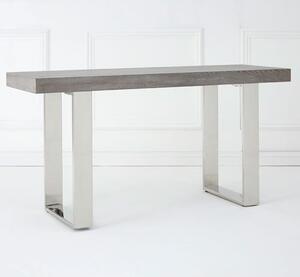 Ulmos Wooden Console Table With U-Shaped Base In Grey