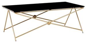 Monora Black Glass Coffee Table With Gold Metal Legs