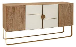 Modeco Wooden Sideboard With Gold Steel Frame In Natural