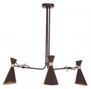 Lenox 3 Bent Arm Pendant Light In Black And Gold