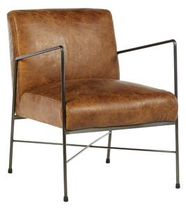 Hoxman Faux Leather Dining Chair In Light Brown