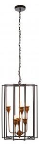 Allais 6 Bulbs Pendant Light In Matte Black And Bronze