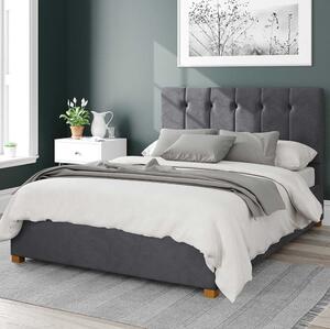 Hepburn Plush Velvet Ottoman Bed Frame grey