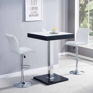 Topaz Glass White Black Bar Table 2 Ripple White Stools