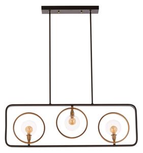 Abita 3 Bulbs Pendant Light In Matte Black And Bronze