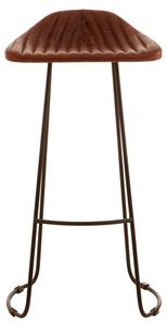 Australis Tan Leather Bar Stool With Iron Sled Base