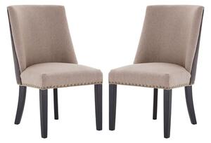 Rodik Beige Fabric Upholstered Dining Chairs In Pair