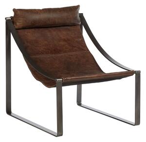 Hoxman Faux Leather Sling Design Accent Chair In Brown