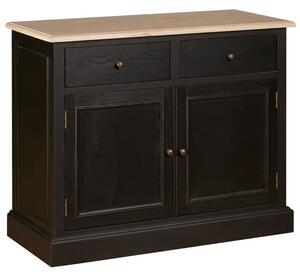 Lyox Wooden 2 Doors 2 Drawers Sideboard In Black