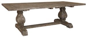 Lovito Rectangular Wooden Dining Table In Rustic Teak