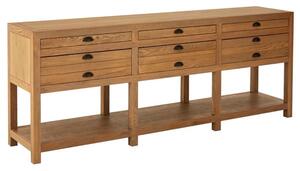 Lyox Wooden 6 Drawers Sideboard In Natural