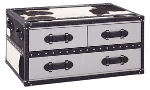 Kensick Wooden Coffee Table With 3 Drawers In Black And White