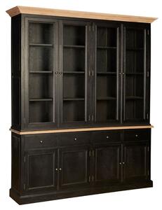 Lyox Wooden 8 Doors 4 Drawers Display Cabinet In Black