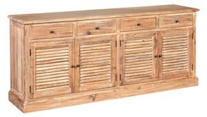 Lyox Wooden 4 Doors 4 Drawers Sideboard In Burnt Whitewash Oak