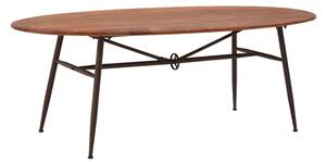 Ashbling Wooden Dining Table With Black Metal Frame In Natural