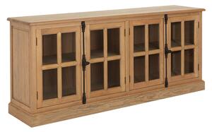 Lyox Wooden 4 Glass Doors Sideboard In Natural