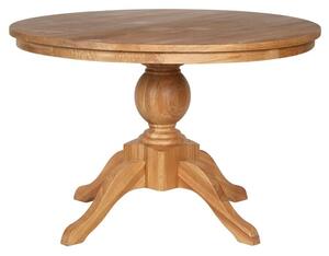 Lyox Round Wooden Weathered Dining Table In Natural