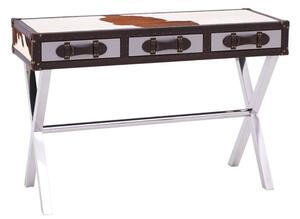 Kensick Wooden Console Table With Cross Legs In Brown And White