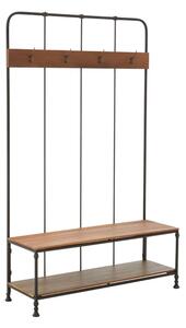 Ashbling Wooden Hallway Bench With Coat Rack In Natural