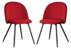 Meran Red Fabric Dining Chairs In A Pair