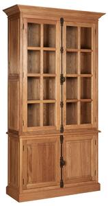 Lyox Wooden Display Cabinet With 3 Upper Shelves In Natural