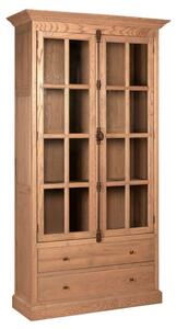 Lyox Wodoen 2 Doors 2 Drawers Display Cabinet In Natural